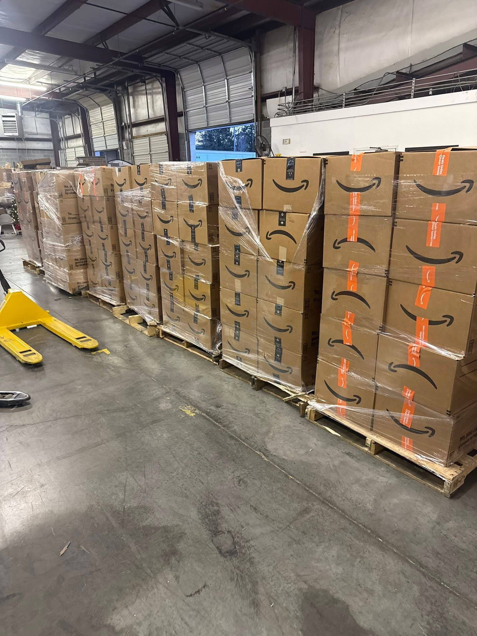 Wrapped pallets of boxed wholesale merchandise