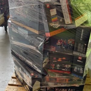Wrapped LEGO wholesale pallet with LEGO Disney Technic and other boxed building sets